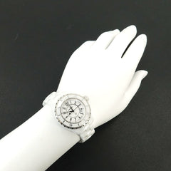 Chanel J12 33mm H0968 Women's Watch, Date Display, White Ceramic Quartz Watch — Very Good