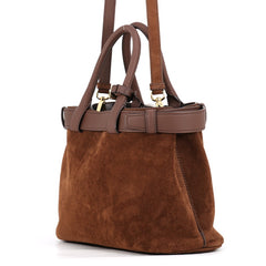 Prada handbag, buckle, medium suede, 1BA434, PRADA 2-way shoulder bag — Like New