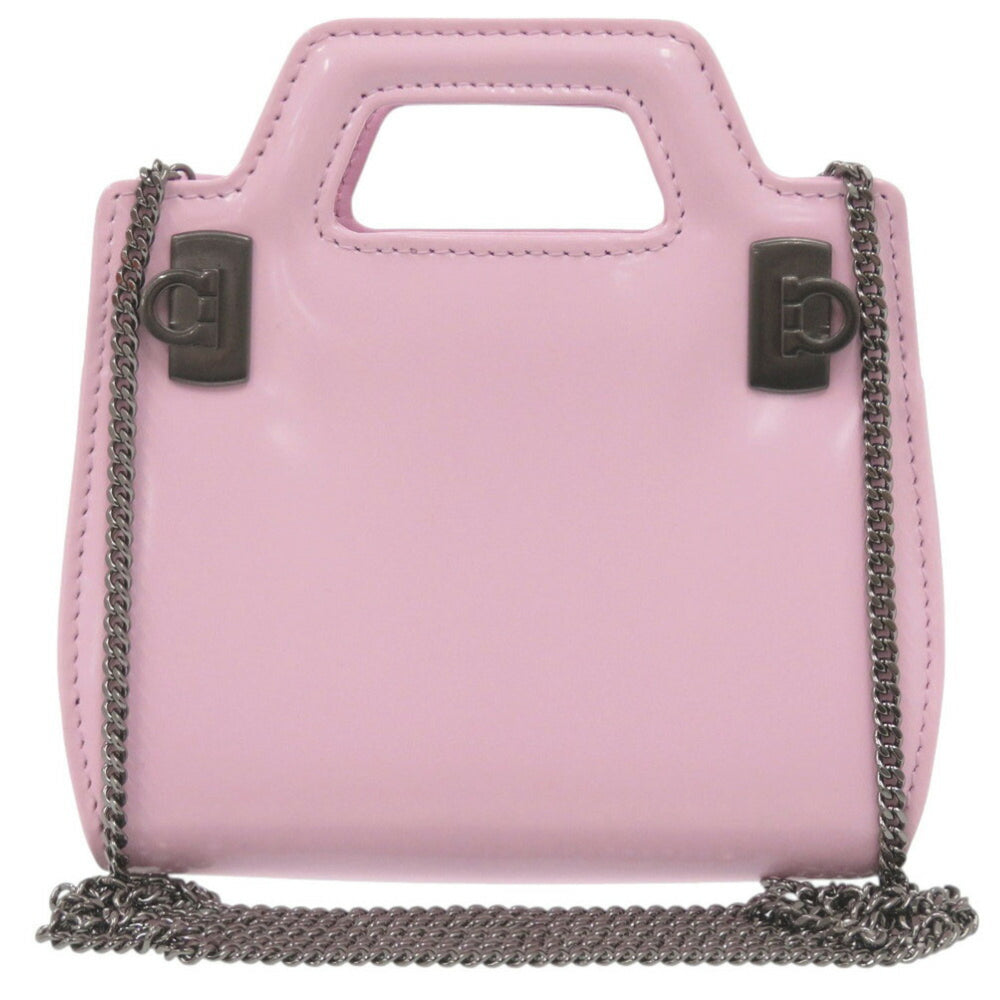 Salvatore Ferragamo Wanda Chain Shoulder 213984 Calf Leather Pink Bag 0559Salvatore — Like New