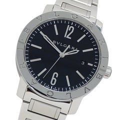 Bulgari BVLGARI Men's Watch, Brand: Date Automatic AT Stainless Steel SS BB41S Silver Black Open Caseback — Good