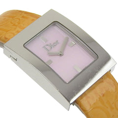 Christian Dior Maris Watch D78.109 Stainless Steel x Leather Quartz Analog Display Pink Shell Dial Women's — Good