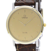 OMEGA De Ville Prestige Quartz Gold Plated Mens Watch 7400.11 Polished — Very Good