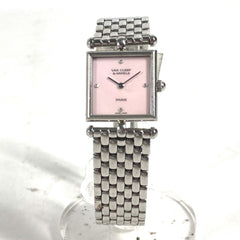 Van Cleef & Arpels 522642 Pink Shell Classic Cale 4P Diamond Square Ladies Watch Stainless Steel M-241220-2 — Very Good