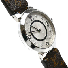 LOUIS VUITTON Tambour Slim 8PD Watch, Battery Operated, Q12MG, Women's — Very Good