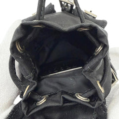PRADA 2TT205 Triangle Logo Backpack Motif Bag Charm Strap, Black, Made in Italy, Men's, with Box — Like New