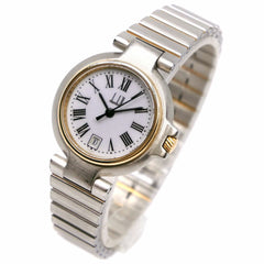 Dunhill Millennium Watch Stainless Steel Quartz Analog Display White Dial Ladies — Good