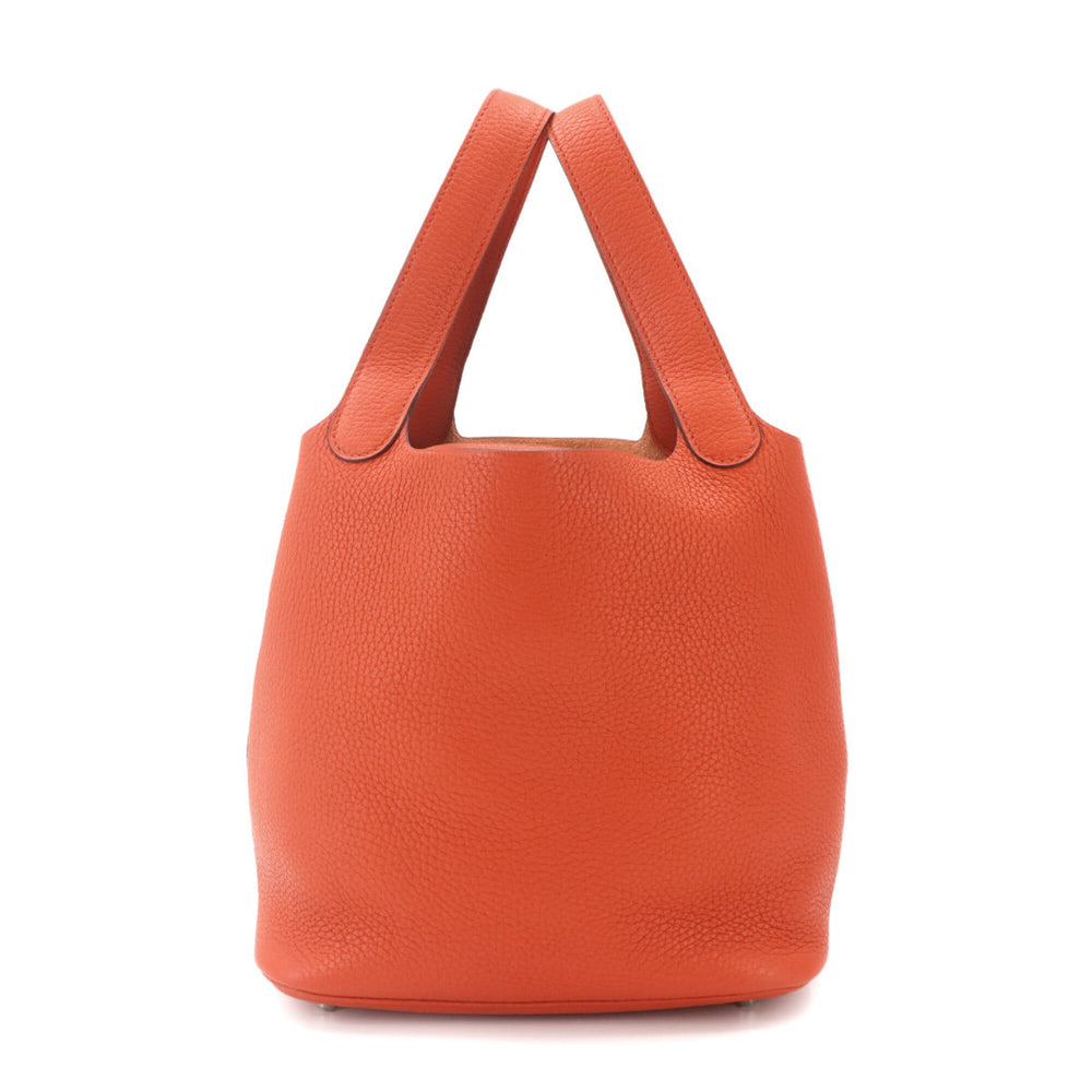 Piko Hermes Picotin Lock 22 MM Handbag, Taurillon Clemence Leather, Terre Batue, X Stamp, Silver Hardware — New - Store Return