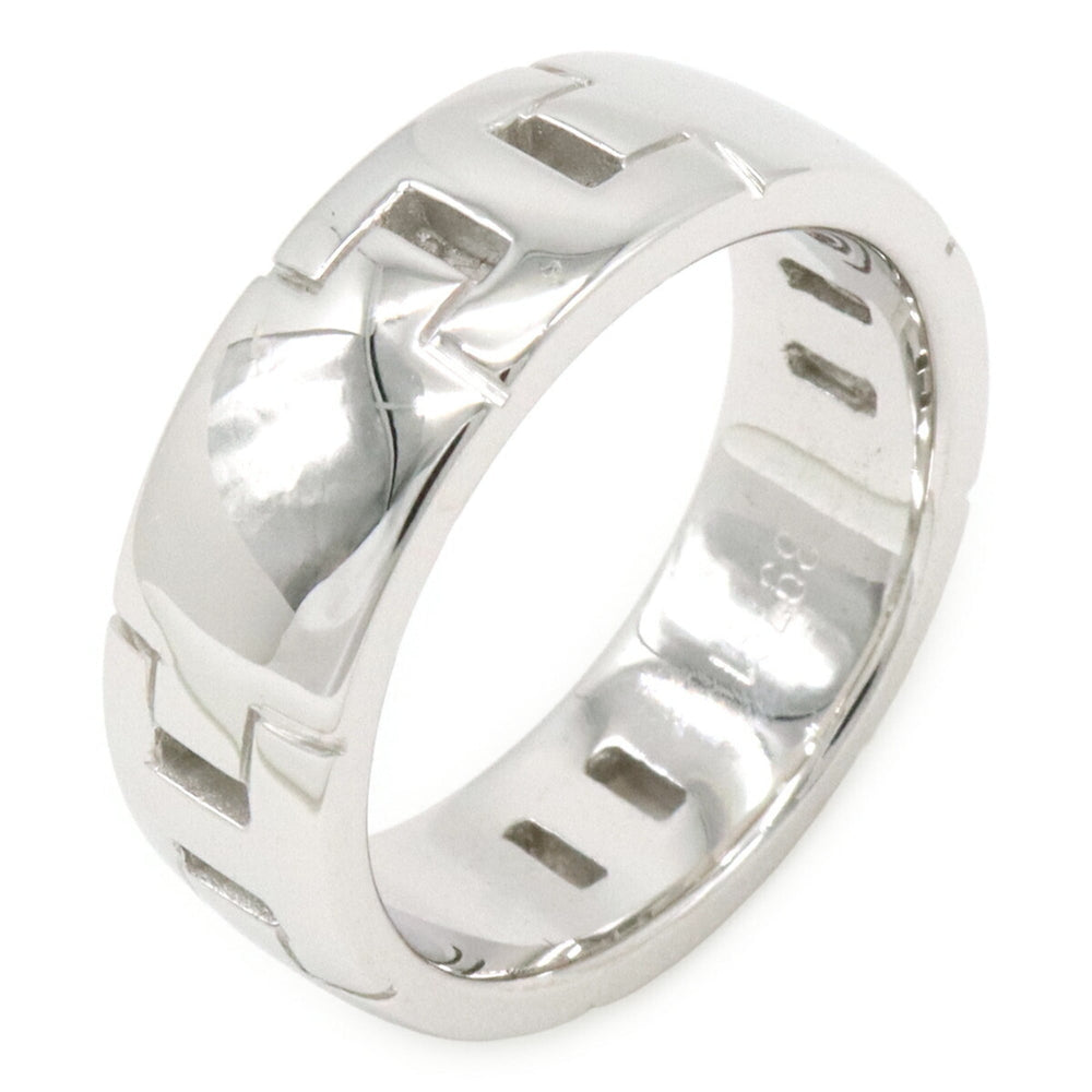 HERMES Hercules Ring, 18KWG (750WG) White Gold, Size #51 (approx. Japanese size 1) — Like New