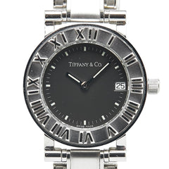 Tiffany Atlas Watch, Quartz, Black Dial, Stainless Steel, Women's, TIFFANY&Co — Good