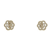 CHANEL Camellia Earrings, 18KPG (Au750PG) Pink Gold with Diamonds, J10805 — Like New