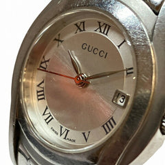 Gucci 5500L Quartz Silver Dial Date Roman Numeral Watch for Women — Good
