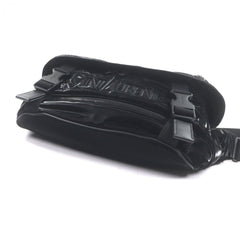 SAINT LAURENT 758258 Nylon Embroidered Body Bag, Black, with Dust Made in Italy, Men's — Like New