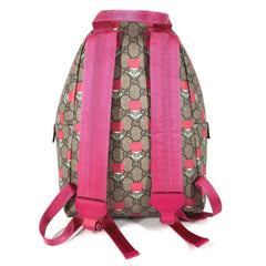 GUCCI 782708 Kim Seung-yeon GG Supreme Logo Flower Tulip Bag Backpack Rucksack Canvas Kids Beige Like New — Like New
