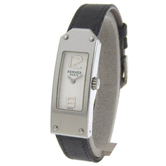 Hermes Kelly II watch KT1.210, stainless steel, quartz, analog display, white dial, women's watch — Good
