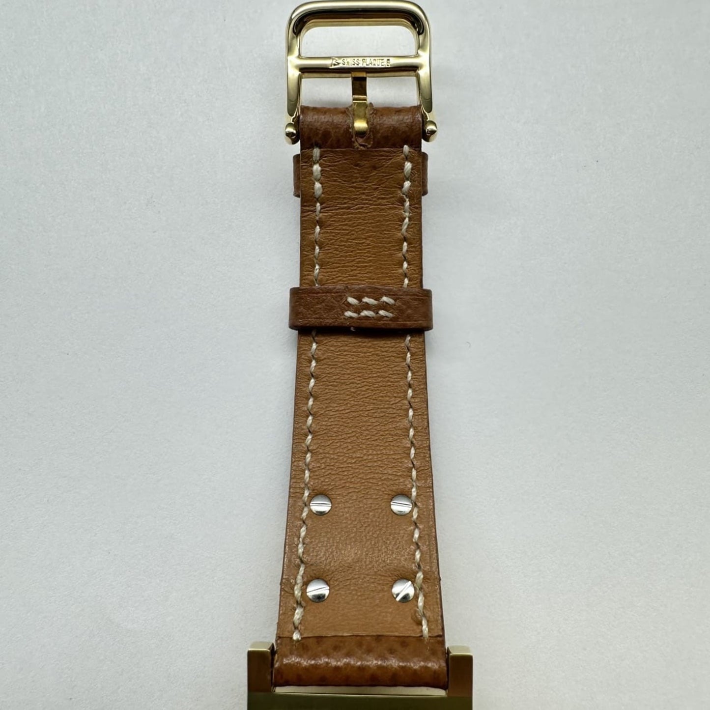 HERMES Medor ME1.201 Quartz Watch with Gold and Brown Bracelet for Men Women