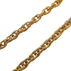 CHANEL Coco Mark Rhinestone Chain Necklace, GP Gold Color, Women's — Like New