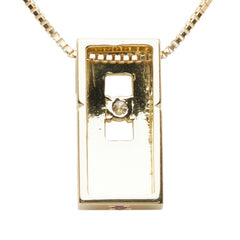 Celine 18K Yellow Gold Pendant Necklace with 0.05ct Diamond and 0.02ct Ruby for Women — Like New