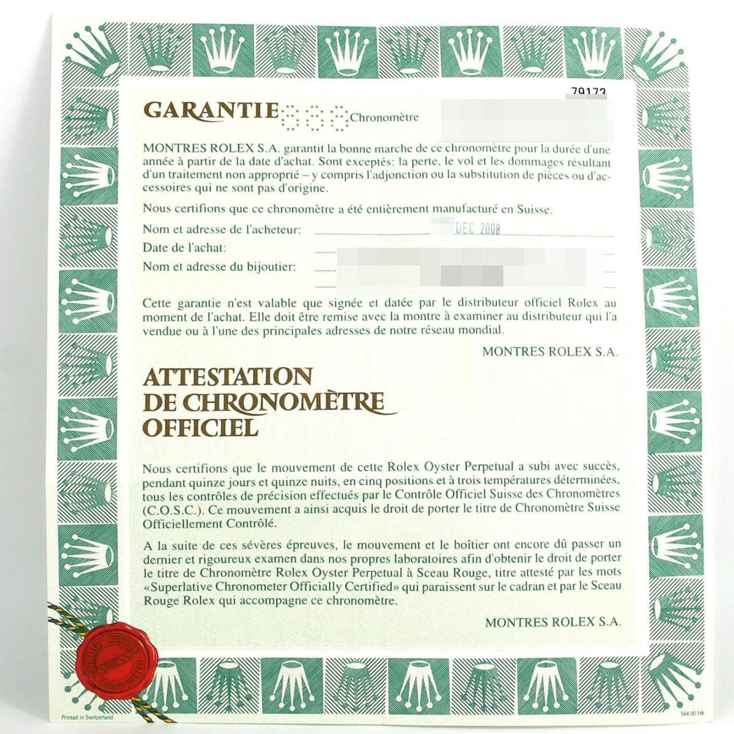 Rolex Datejust 79173 2BR SSxYG Automatic Watch, K Series