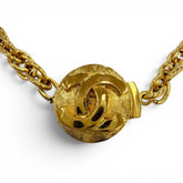 CHANEL Vintage Metal Coco Mark Twist Chain Necklace, Gold, Women's Accessory, with Box — Like New