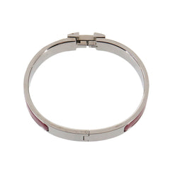 Hermes Clic H PM Bangle, Red and Silver — Like New