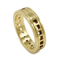 GUCCI Scroll Ring, 18KYG (750YG) Yellow Gold, Size #19 (approximately Japanese size 1) — Like New