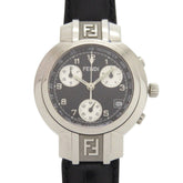 Fendi 4500L Horology Chronograph Stainless Steel Leather Black Quartz Watch with Dial 1735 FENDI — Good