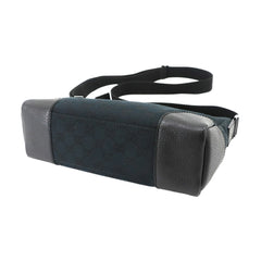 Gucci GG Canvas Shoulder Handbag, Leather, Black, 114273, Silver Hardware — Like New