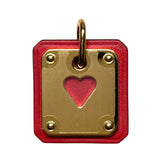 HERMES Hermes As de Coeur PM Heart Motif GP x Leather Pendant Top Red Gold Color Women's — New - Store Return
