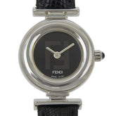 Fendi FENDI watch 320L stainless steel x leather quartz analog black dial women's — Good