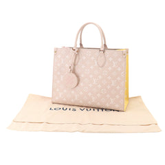 Louis Vuitton Onthego MM Monogram Empreinte 2-way Tote Shoulder Handbag Rose Beige M46128 RFID — Like New