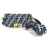 FENDI 8BR784 Joshua Vides Collaboration Zucca Baguette Bag Pochette Shoulder Nylon Men's Blue — New - Store Return