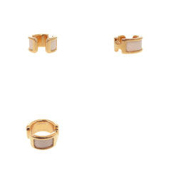 Hermes Olympe PM Leather Plated White Gold Ear Cuff (Single Earring) 0459HERMES — New - Store Return