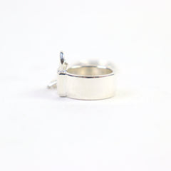 HERMES Alpha Kelly AG925 Clochette Cadena Double Ring - Silver Accessory, Size 49 (Japanese Equivalent), Made in France, Weight 11.37g, Women's — Like New