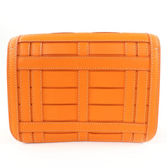 BURBERRY Burberry TB hardware 2-way leather clutch bag/shoulder bag, orange, with dust made in Italy, women's — Like New