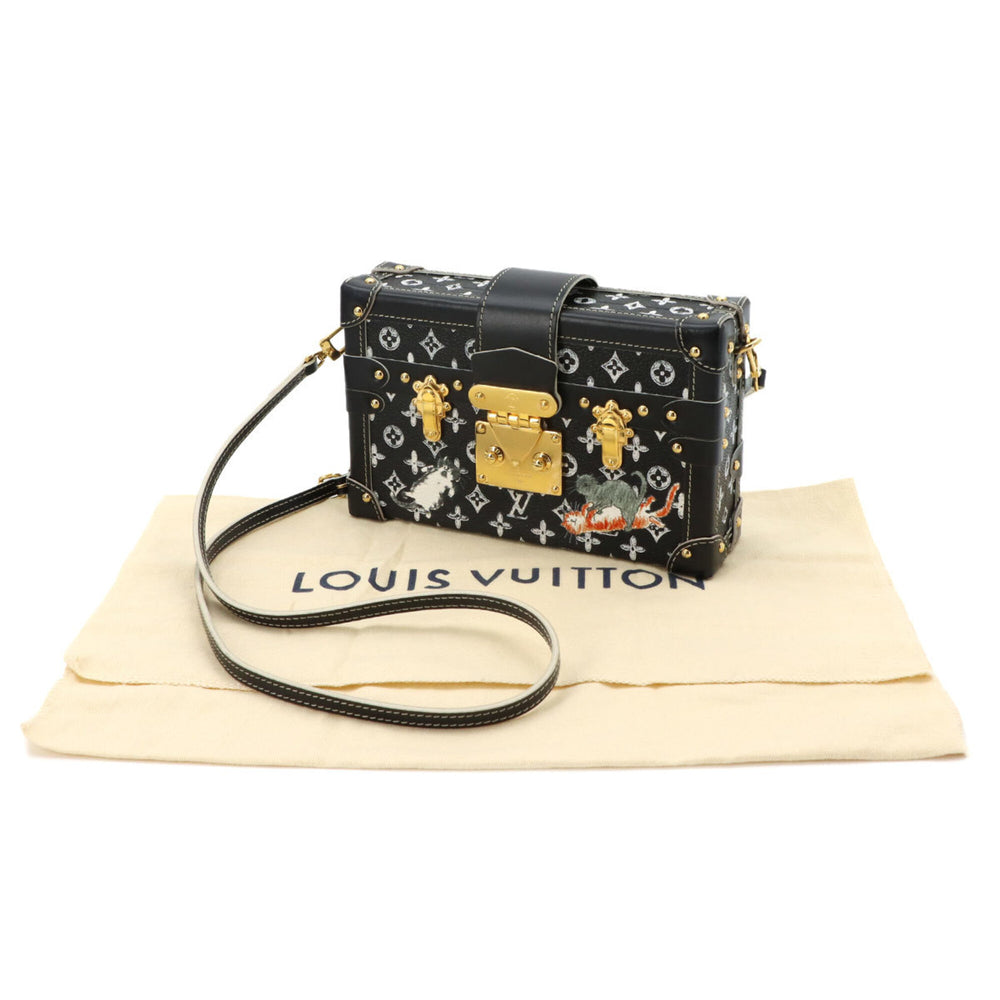 Louis Vuitton Monogram Catgram Petite Malle Shoulder Handbag, Black M44437 — Like New