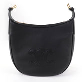 CELINE 11725 Cuir Triomphe Eloise Small Leather 2-Way Handbag/Shoulder Bag, Black, with Dust Made in Italy, Women's — Like New