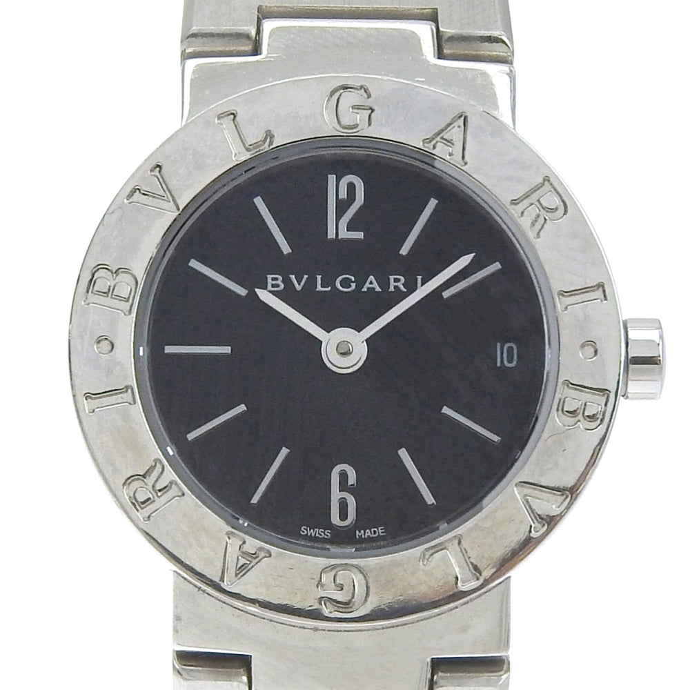 BVLGARI Watch BB23SS Stainless Steel Quartz Analog Display Black Dial Women's — Very Good