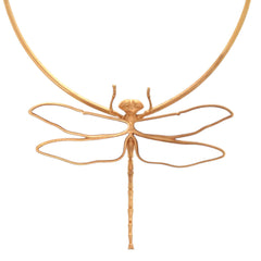 Christian Dior Like new Dior Herbarium Dragonfly Metal Resin Pink Gold Clear Necklace 1506 — Like New
