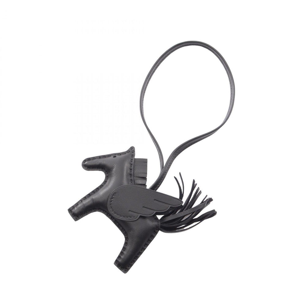 Hermes Rodeo Pegasus PM So Black Charm Accessory Agneau Milo Veau Swift Leather Women's — New - Store Return