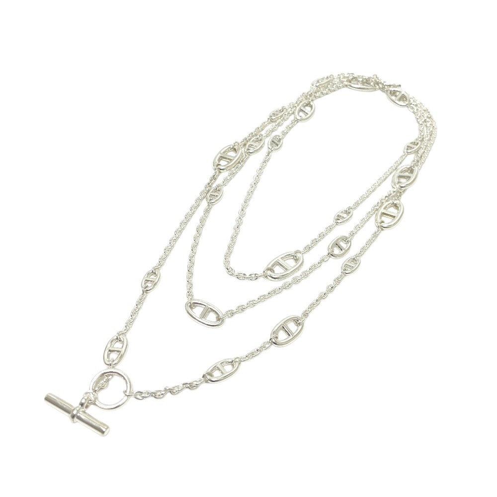 HERMES Chaine d'Ancre Farandole 160 Long Necklace, SV925, Silver, Men's/Women's — New