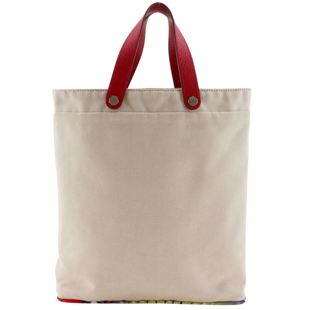 Hermes Petit Ash handbag/tote bag, Toile H x silk, beige, A5 size, drawstring closure, women's — Like New