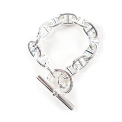 HERMES Chaine d'Ancre MM AG925 Bracelet, 13 links, Silver, Made in France, 2023 model, Weight: 50.05g, Women's — Like New