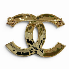 CHANEL B24P Coco Mark Brooch, Gold and Black, Made in Italy, Women's Accessory — Like New