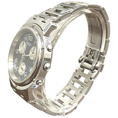 Hermes Clipper watch, total weight 102.4g, stainless steel, quartz movement, navy dial, CL1.910 — Good