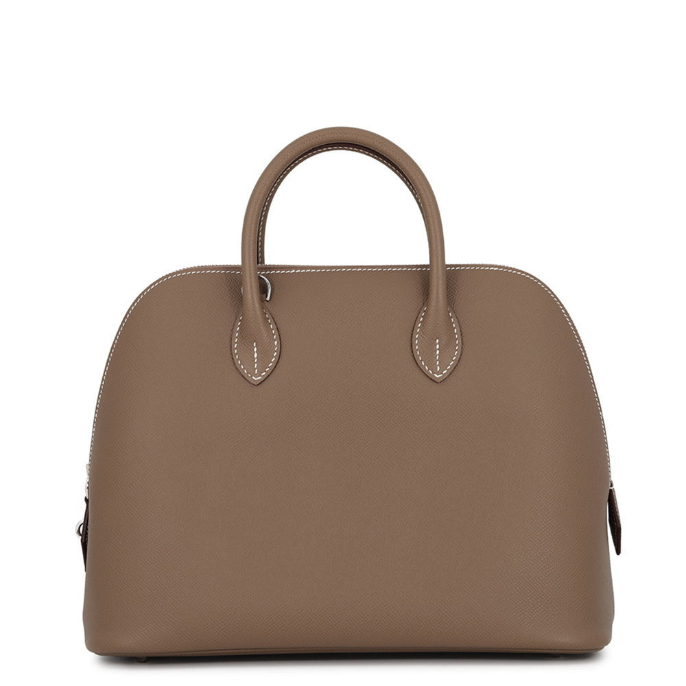 Hermes Bolide 1923 30 Etoupe Epsom Handbag, K stamp, 2-way, HERMES — Like New