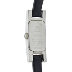 Gucci 3900L Quartz Watch, Black Dial, Stainless Steel, Leather, Women's — Good