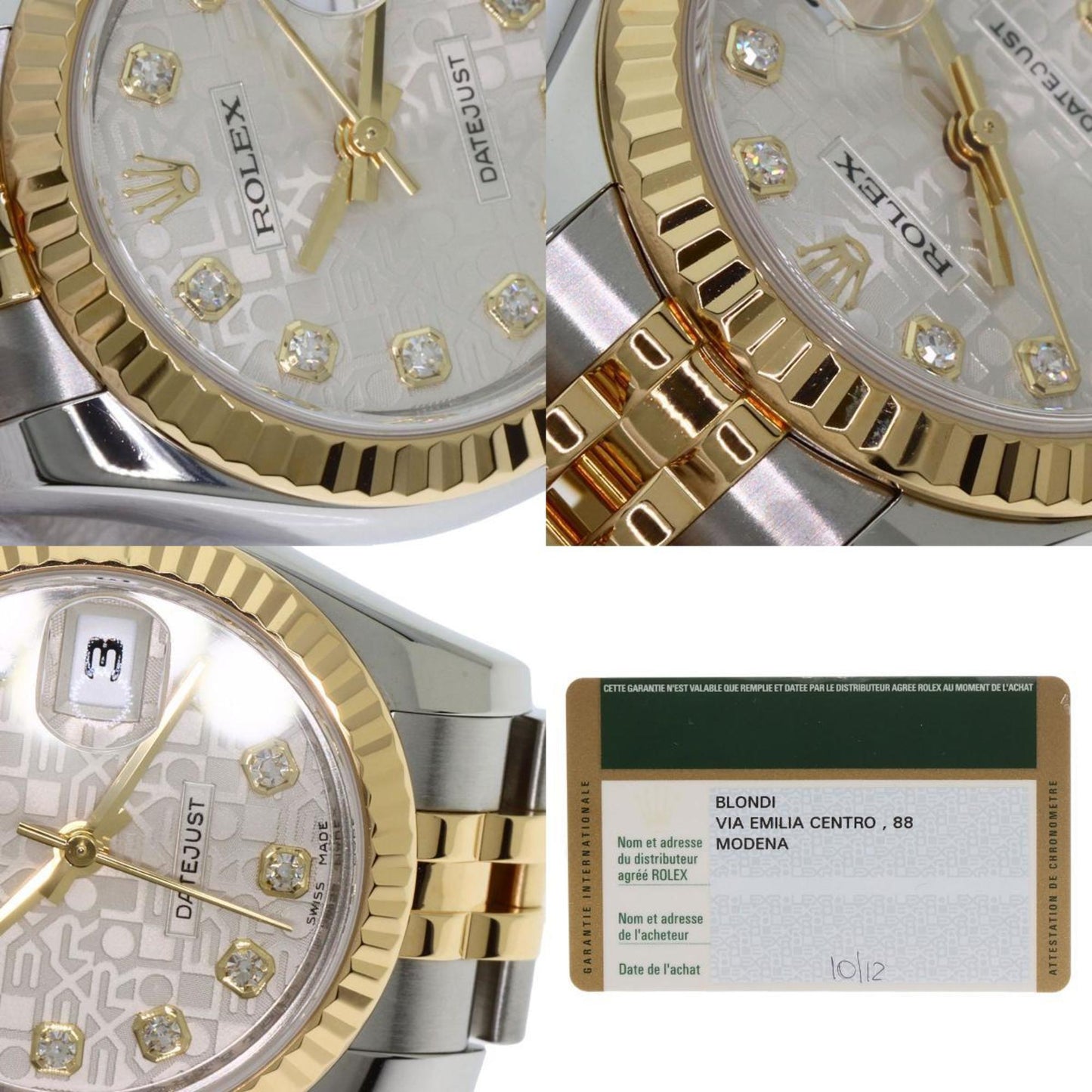 Rolex 179173G Datejust 10P Diamond Watch Stainless Steel SSxK18YG Ladies ROLEX
