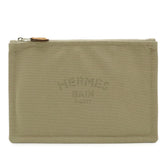 HERMES New Yachting PM Flat Pouch Handbag Canvas Leather Sand Beige — New - Store Return