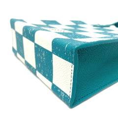 LOUIS VUITTON N60495 Damier Checkerboard Sac Plat XS Shoulder Bag Leather Women's Turquoise Blue E-220413-6 — New - Store Return