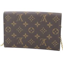 LOUIS VUITTON Chain Wallet Shoulder Bag Monogram Portefeuille Flore M67404 Women's KM3319 — Like New
